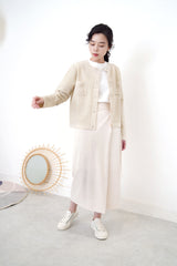 Ivory tweed cardigan