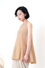 Copper brown knit vest in flare cut