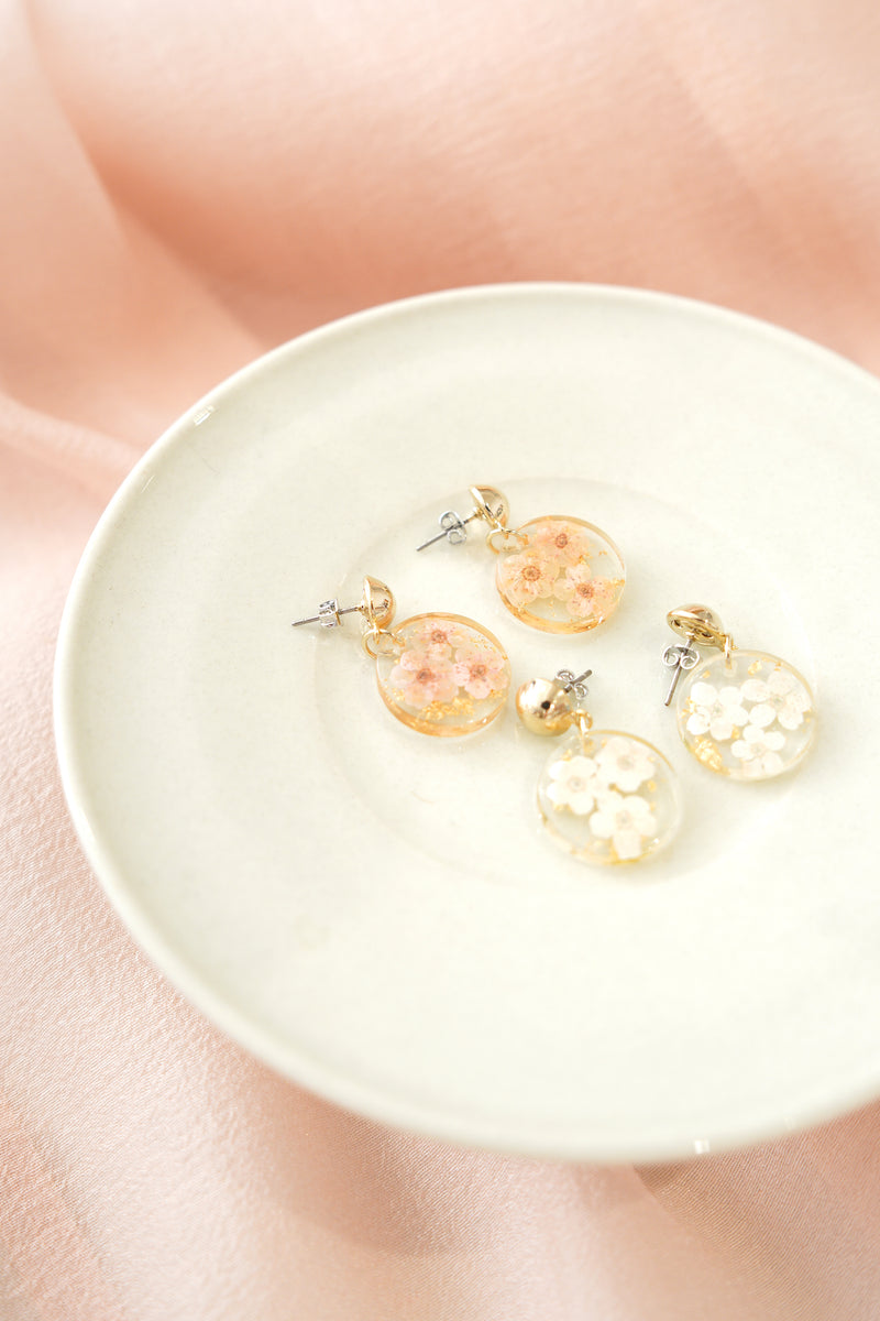 Pressed floral earrings