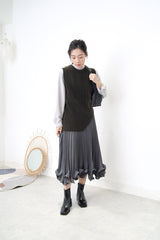 Khaki asy. vest w/ waist strap