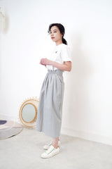 Grey blue skirt in gather waist detail