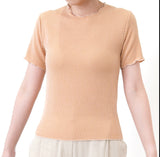 Cream stripe texture top