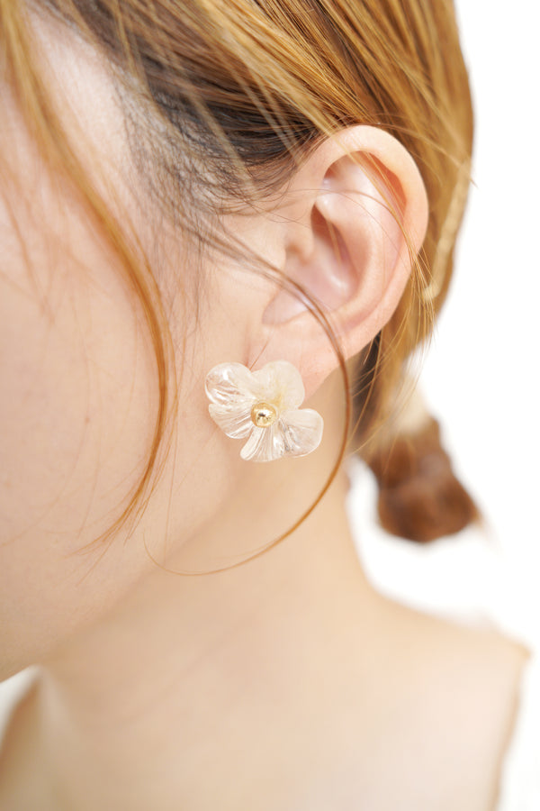 3D transparent floral earrings