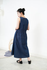 Denim dress w/ adjustable waist string