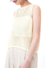 Light yellow minimal crochet vest