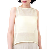 Light yellow minimal crochet vest