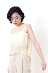 Light yellow minimal crochet vest