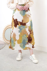 Tie dyed h-cut chiffon skirt