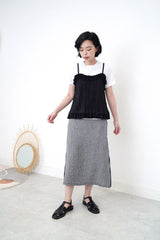 Black pleats texture cami top