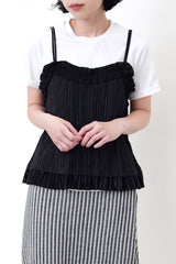 Black pleats texture cami top