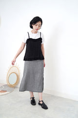 Black pleats texture cami top