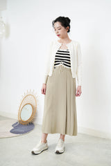 Grey khaki pleats skirt