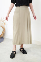 Grey khaki pleats skirt