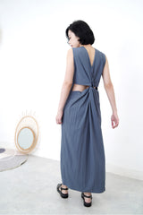 Steelblue one piece in twist open back