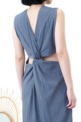 Steelblue one piece in twist open back