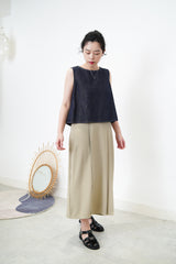 Grey khaki pleats skirt