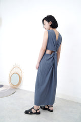 Steelblue one piece in twist open back