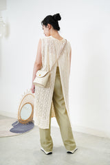 Khaki soft trousers w/ waist string