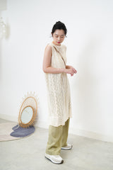 Cream crochet one piece in open back