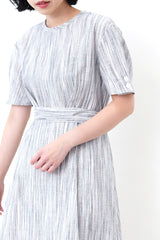 Stripes pattern dress with waist strap