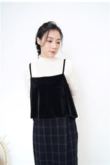 Black velvet cami vest w/ strings