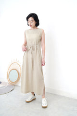 Oatmeal boat neck one piece in 2 ways knot