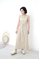 Oatmeal boat neck one piece in 2 ways knot