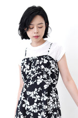 Black cami black floral dress w/ waist string
