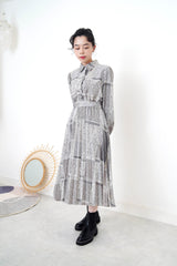 Grey wool cardigan in twist details pattern