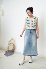 Green crochet vest