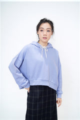 Lavender crop cut hoodie