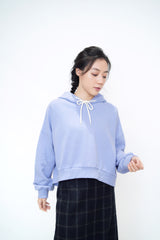 Lavender crop cut hoodie