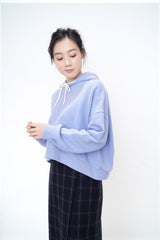 Lavender crop cut hoodie