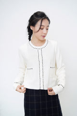 White cardigan in stitch details