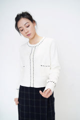 White cardigan in stitch details