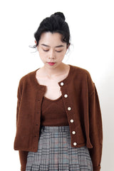 Brown cami vest in crop cut