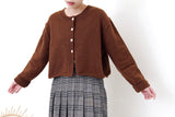 Brown cardigan in crop cut