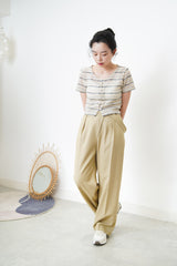 Beige high quality trousers w/ strap details