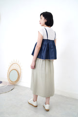 Navy denim cami w/ elastic back
