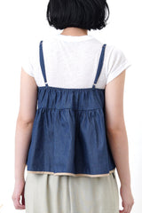 Navy denim cami w/ elastic back
