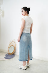 Texture vest w/ string waist