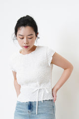 Texture vest w/ string waist