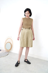 Grey green summer shorts w/ waist buckles