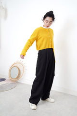 Mango yellow cardigan in crop cut
