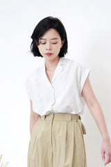 Grey green summer shorts w/ waist buckles