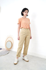 Beige pencil cut pants