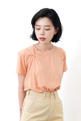 orange soft tee w/ knot details