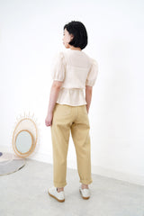 Ivory texture blouse in wrap style