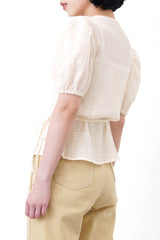 Ivory texture blouse in wrap style