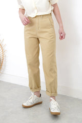 Beige pencil cut pants